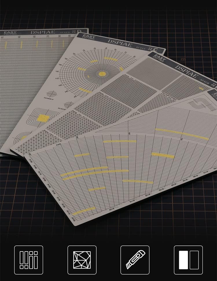 DSPIAE Masking Tape Cutting Mat Double Sided Design Model Building Tools Cutting Plate - Polygonal