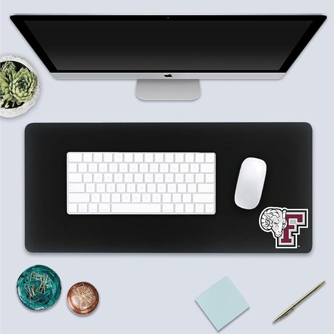 Fordham University Classic Cloth Desk Mat, Durable Office Supplies, Non-Slip Base, Responsive Desk Pad with Smooth Cloth Surface, Black