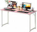 PayLessHere | 55 Inch Computer Desk | Pink | Office Desk with Metal Frame, Adjustable Feet | Water-Resistant, Scratchproof Surface | Sturdy Writing Table for Home Office or Study | Pack of 1