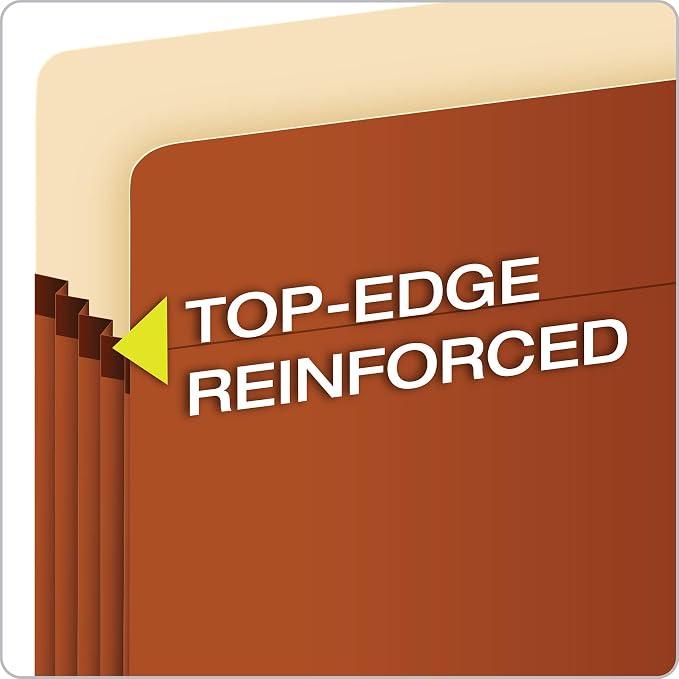 Pendaflex Expanding File Pockets,File Organizers for School,Home or Office,Letter Size,Redrope,3.5" Expansion,Reinforced with Dupont™ Tyvek® Material,Redrope,25 per Box (1524E-OX),(Pack of 4)