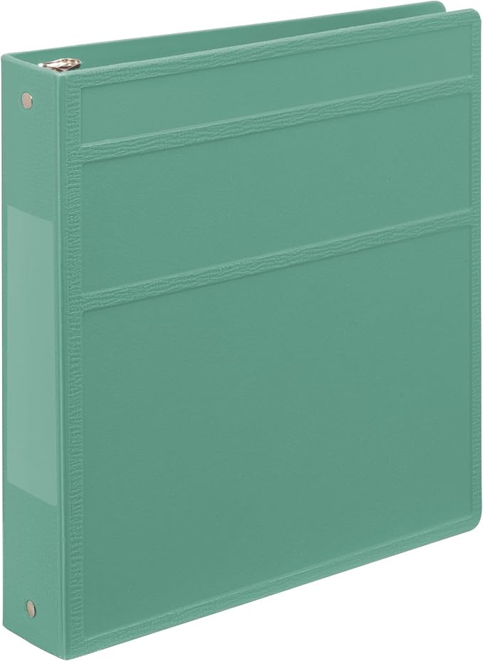 Carstens 1.5-Inch Heavy Duty 3-Ring Binder - Side Opening, Mint, Durable Plastic, No-Gap Rings, Waterproof Covers, No Pockets, Holds 250 US Letter Sheets, BPA-Free, Made in USA (2040-3R), Case of 20