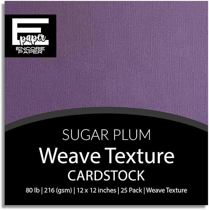 Sugar Plum—12x12 Textured Cardstock | 80lb Textured Purple Scrapbook Paper | Premium Cardstock for Cricut Cutting | 25 Sheets