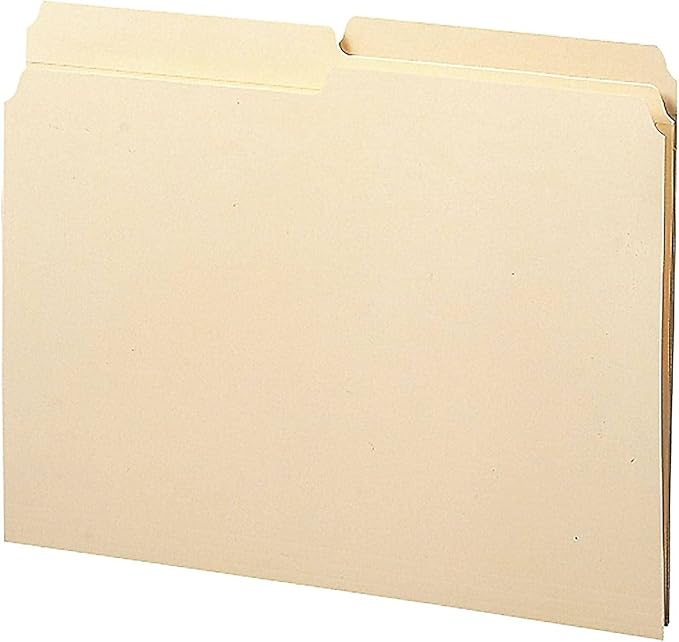 Smead File Folder, Reinforced 1/2-Cut Tab, Assorted Positions, Letter Size, Manila, 100 per Box (10326)