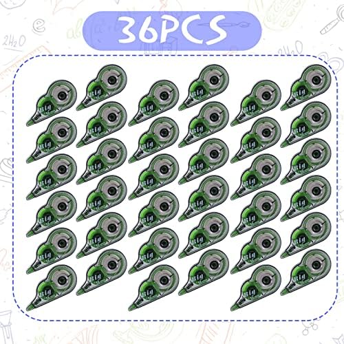 Yexiya 36 Pieces Correction Tapes Original Correction Wide Eraser Applicator Easy to Use Applicator Translucent Tapes Shows for Office Note Journal Scrapbooking, 0.2 Inch x 39.4 Feet