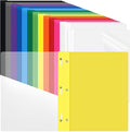 Feifeiya 48 Pack Plastic Report Covers with 3 Prongs Presentation Folders Bulk, 100 Sheet Capacity, Clear Front Report Covers for Presentation Document Paper School Office Supplies (12 Colors)