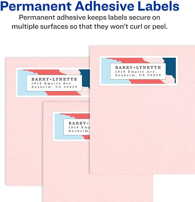 Avery Printable Shipping Labels with Sure Feed, 3-1/3" x 4", White, 1,500 Blank Mailing Labels (95940)