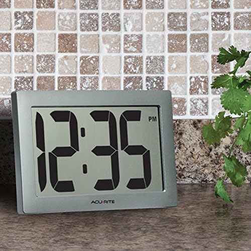 AcuRite 75102 9.5" Large Digital Clock with Intelli-Time Technology