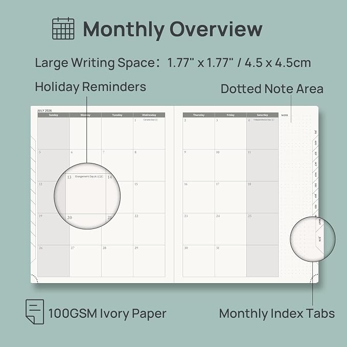 POPRUN Planner 2026-2027, Large-8.5" x 10.5", Academic Weekly Planner
