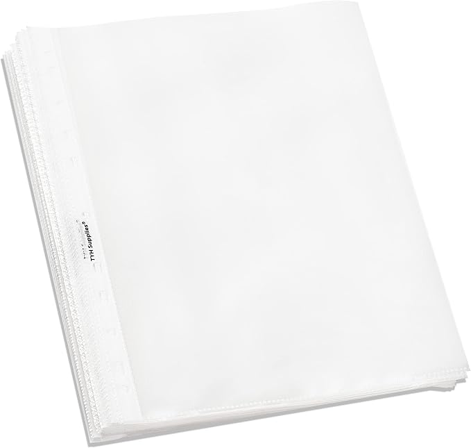 Heavyweight Sheet Protectors 100 Pack 8.5x11, Non Glare Clear 11 Hole Top Loading, Heavy Duty Plastic Sleeves for 3 Ring Binder, School Office Supplies, Document Organization