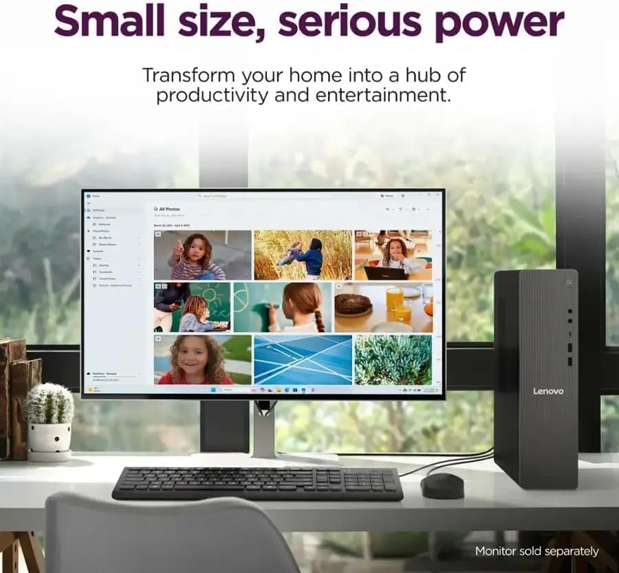 Lenovo IdeaCentre Tower Desktop Computer | Intel 14th Gen 4-Core Core i3-14100 CPU | 16GB DDR5 RAM, 2TB PCIe SSD + 1TB HDD | Monitor Ports (HDMI+VGA) | RJ-45, WiFi 6 | USB-C | KB & Mouse | Win 11