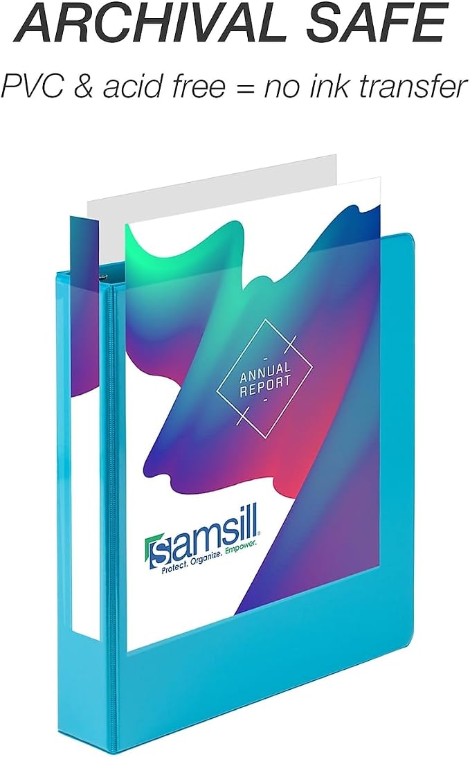 Samsill Durable 1.5 inch 3 Ring Binder, D Ring Binder, 100% Recycled Chipboard, Fashion Assortment, 4 Pack