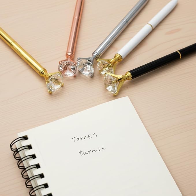HISHER 20 Pack Custom Crystal Ballpoint Pens Smooth ABS Plastic Twist Pen