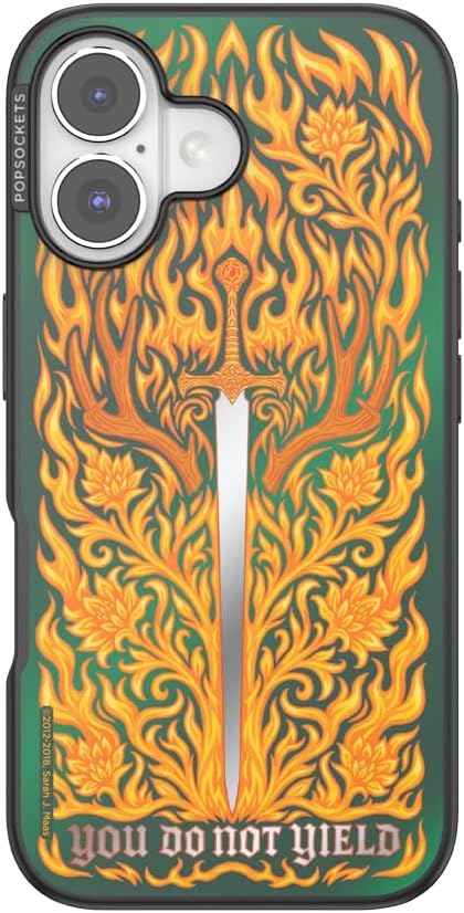PopSockets iPhone 16 Phone Case with MagSafe- Fireheart | Magnetic, Wireless Charging, Camera & Drop Protection, Acotar, Throne, Glass, Sarah, Dragon