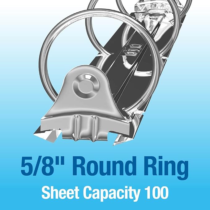 Easyview® Premium, Round Ring, Customizable, View Binder, 6 Pack (Black, 5/8")