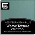 Mediterranean Blue—12x12 Textured Cardstock | 80lb Textured Blue Scrapbook Paper | Premium Cardstock for Cricut Cutting | 25 Sheets