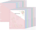 48 Pack Binder Pockets for 3 Ring Clear Pocket Divider Folders for 3 Hole Binders Sleeves Plastic Slash File Jacket for Office School Classroom Business Home Organizer, 9.25" x 11.22" (Pastel)