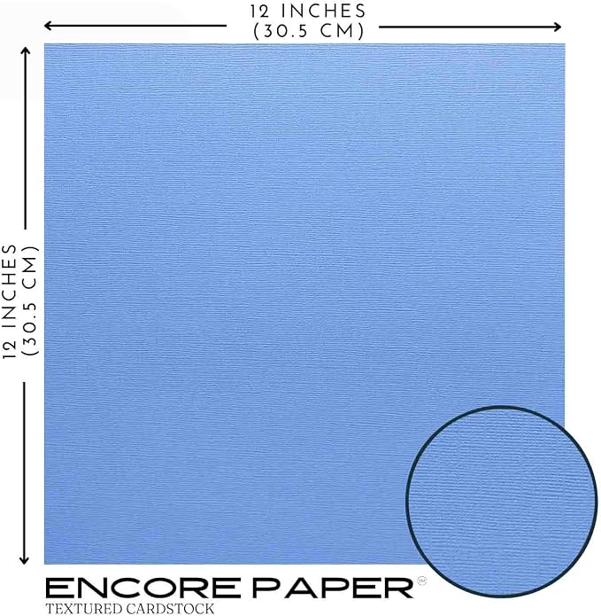 BLUEBELL—12x12 Textured Cardstock | 80lb Textured Blue Scrapbook Paper | Premium Cardstock for Cricut Cutting | 25 Sheets