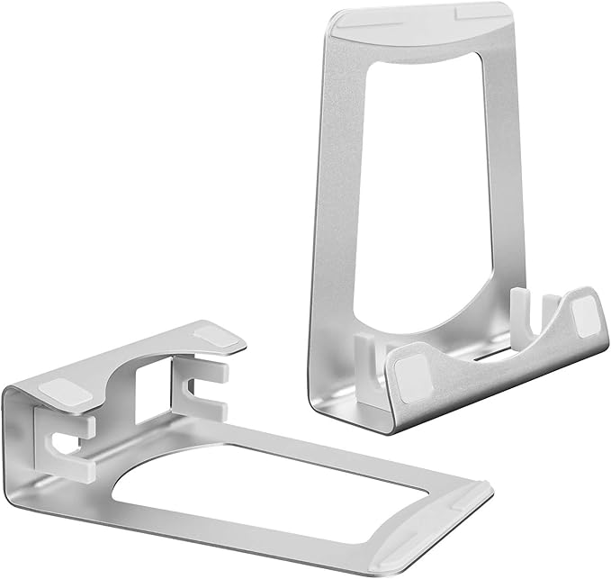 Mount-It! Vertical Laptop Stand for Desk, 2-in-1 Aluminum Laptop Holder & Angled Riser for 11–15 Inch Laptops, Space-Saving Laptop Dock for External Monitor Setup, Silver