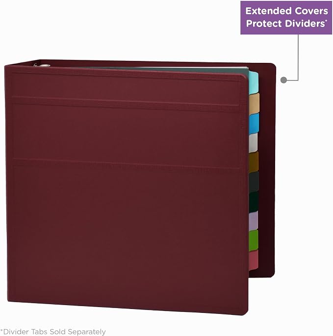Carstens 4-Inch Heavy Duty 3-Ring Binder - Side Opening, Wine, Durable Plastic, Precision No-Gap Rings, Waterproof Cover, No Pockets, Holds 600 US Letter Sheets, BPA-Free, Made in USA (1843-3R)