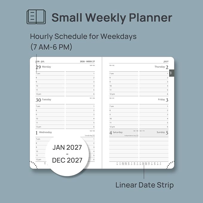 POPRUN Pocket Calendar 2027 for Purse, Weekly & Monthly Planner Pocket Size