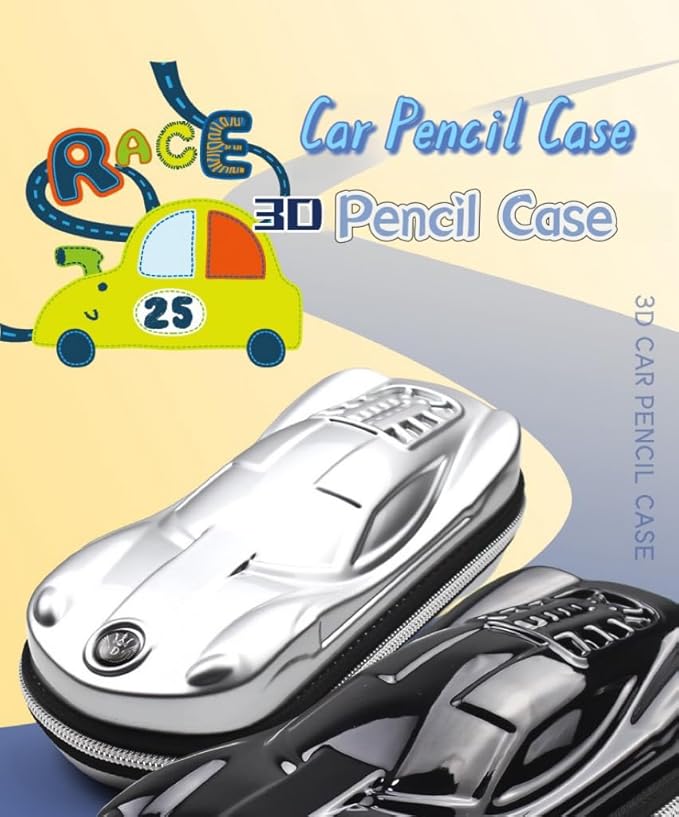XZR Supercar Pen Case Box Bag Stocking Stuffers Large Capacity Organizer Cool Supercar Pencil Bag Storage Box EVA Material Nice Gift (Blue)