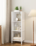 Bookshelf, Modern 3-Tier Bookcase, Open Storage Book Shelf, 11 × 14.2 × 38.9 Inches, Small Narrow Bookshelves for Living Room, Home Office, Bedroom, White