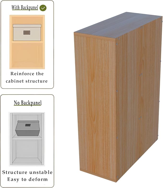 6-Cube Storage Shelf Bookcase, Oak | Wooden 3-Tier Open Bookshelf, Fits 11×11" Bins, Vertical or Horizontal Use, Full Back Panels, For Home Office