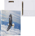 3 Ring Binder Bald Eagle Flying 1.5" Round Ring Binders View Binder with 200 Sheet for Women Men Office Kids School Supplies, 1 Pack