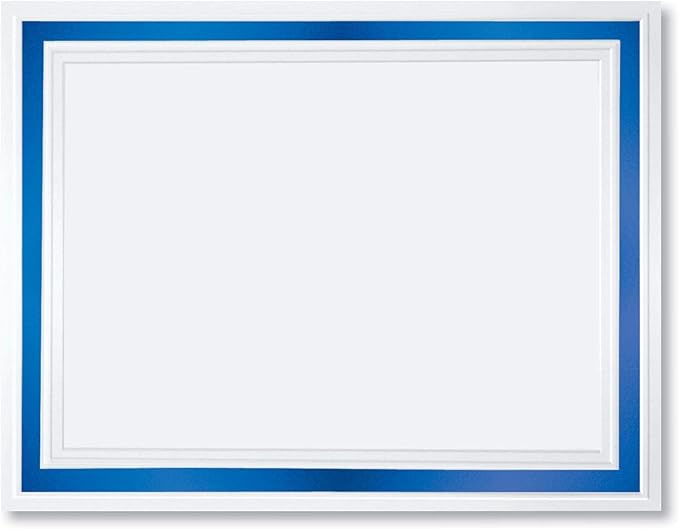 PaperDirect Pristine Specialty Certificates, 50 Sheets of 38lb White Paper, 8½" x 11", Blue Bold Foil Border, Perfect for Awards, Students, Employees, Volunteers, Course Completion, Diplomas
