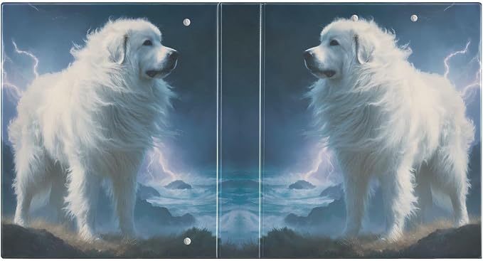3 Ring Binder Great Pyrenees Dog 1.5" Round Ring Binders View Binder with 200 Sheet for Kids School Supplies Women Men Office, 1 Pack