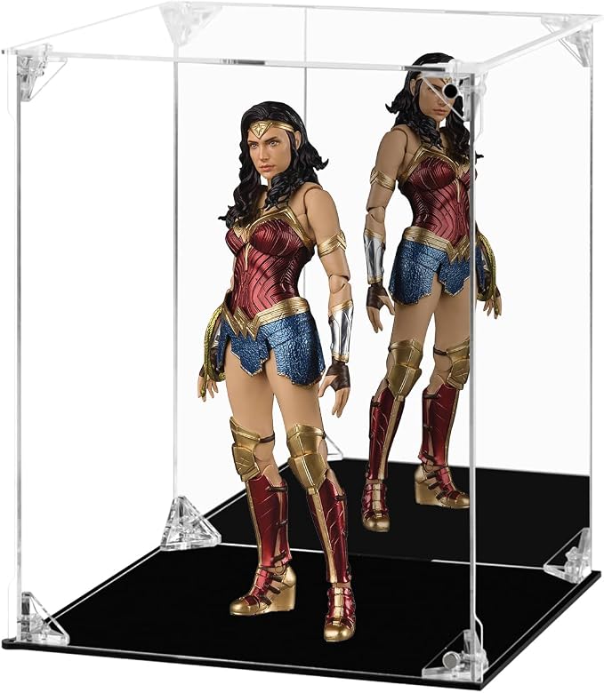 Display Case for Collectibles Assemble Clear Acrylic Box Alternative Glass Case for Display Action Figures Home Storage Organizing Toys (Internal dim 7.5X7.5X9 inch)