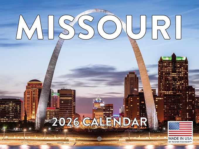 Missouri Calendar 2026 Wall 12 Month Monthly MO Scenic Souvenirs Themed Gifts | American Made In The USA