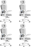 TRALT Office Chair Ergonomic Desk Chair - Gaming Chair with Lumbar Support (4, White) | 330 LBS Home Office Desk Chairs with Headrest, Reading Chair with Flip-up Armrests, Comfortable Computer Chairs (4, White)