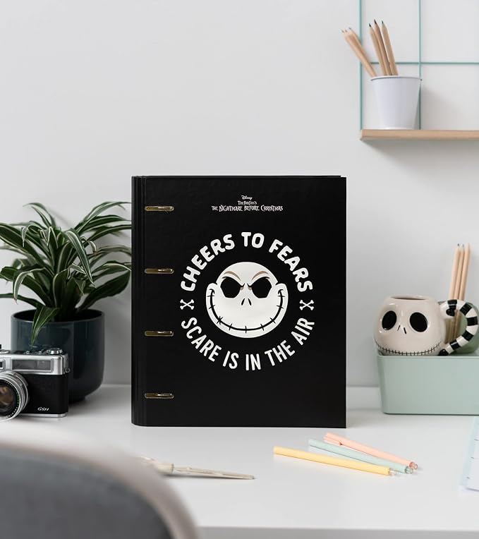 Grupo Erik Disney The Nightmare Before Christmas 4 Ring Binder A4 - Gifts | A4 Folder with Elastic closure, School Folders for Paperwork A4, Back to School Supplies | Disney Stationery Gifts, Merch