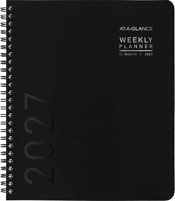 AT-A-GLANCE 2027 Planner, Weekly & Monthly, 7" x 8.75", Contemporary Lite, Black (7054XL0527)