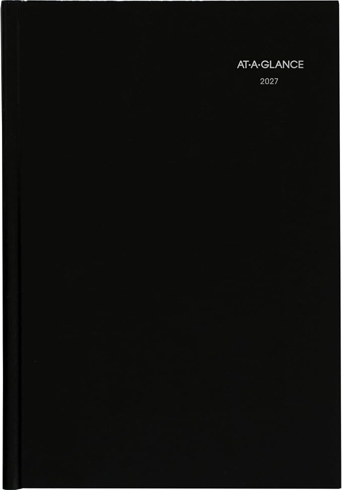 AT-A-GLANCE 2027 Planner, Monthly, 14-Month Dec-Jan, 8" x 11.75", Tabbed, Hardcover, DayMinder, Black (G470H0027)