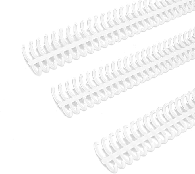 Rayson PROC1230WT Click Binding Spines, 3:1 Pitch, 1/2" Diameter, 90 Sheets Binding Capacity, White, 30/Box