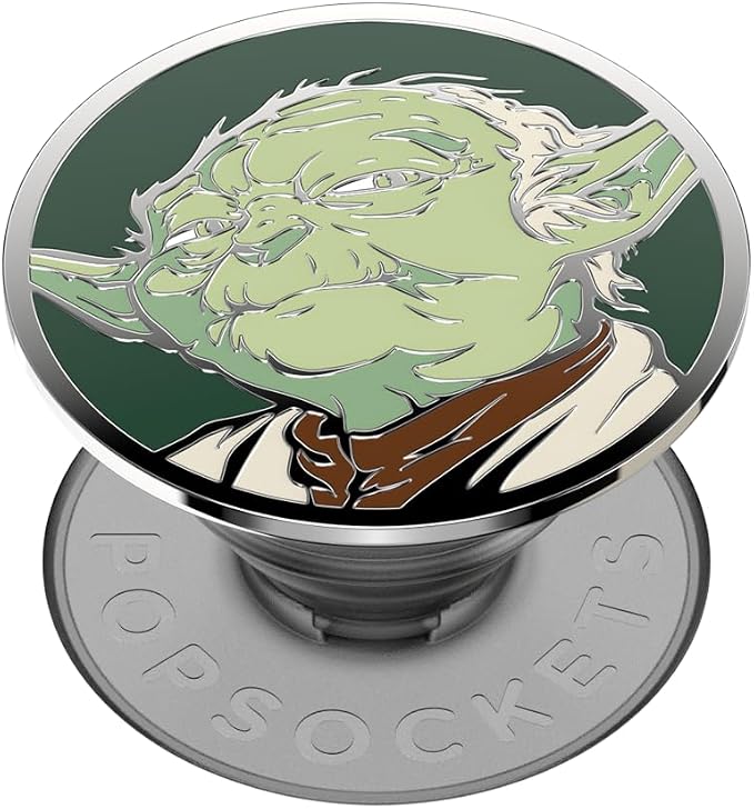 PopSockets Adhesive Phone Grip, Holder- Enamel Yoda | Secure Comfortable Hold, Anti-Drop, Kickstand, Star Wars, Grogu, Electronic Accessories, For iPad/Kindle/iPhone/Android
