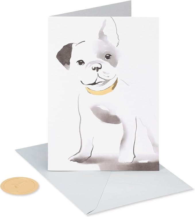Papyrus Blank Cards with Envelopes, Frenchie (12 count)