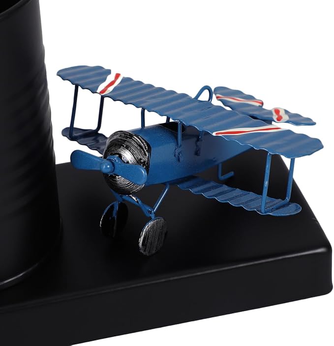 Aircraft Model Pen Holder 5.70X4.52X2.95In Desk Organizer with Stable Base Multi-Function Pen and Pencil Storage Container for Office Desktop Makeup Brush Holder