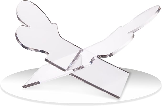 Large Butterfly Clear Acrylic Book Stand - Perfect for Displaying Open Book on Your Coffee Table - Ideal for Bibles, Cook Books, Guest Books, Magazines, Each with a Lucite Paperweight
