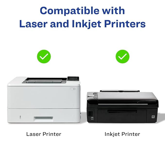Avery Matte White Removable Rectangle Labels, Sure Feed Technology, Print-to-The-Edge, 1" x 3", 400 Removable Labels, Laser/Inkjet Printable