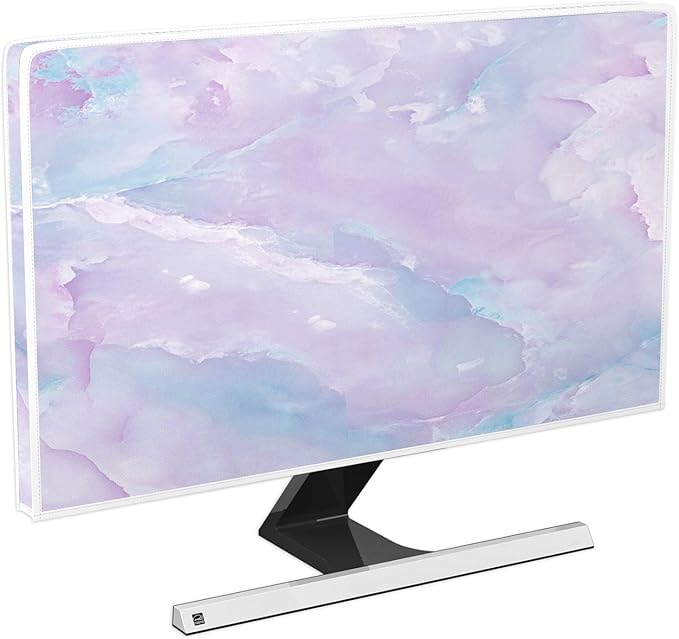 Baocicco Violet Marble Waterproof 55 Inch TV Dust Cover Anti-Static Dustproof Abstract Creative Desigen Television Accessories TV LCD Screen Texture TV Decoration for LED LCD OLED TVs
