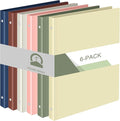 Fulmoon 6 Pack 1 Inch Plastic 3 Ring Binders with Pockets, Morandi Colors | Flexible Covers with Round Rings and Front Pockets for Organizing Papers at School, Office, Meetings and Presentations