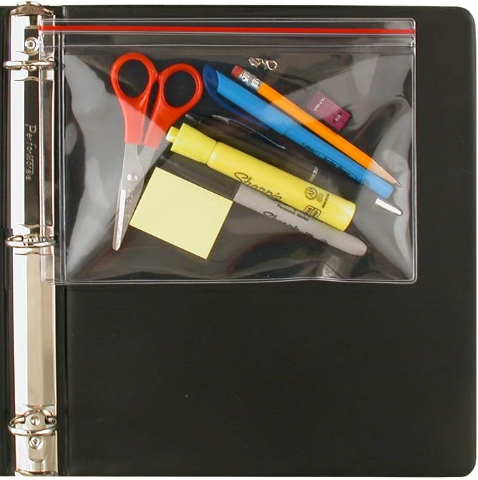 StoreSMART Pencil Supply Zipper Case for 3-Ring Binders - 50-Pack - 5 3/4" x 8 1/4" - Vinyl Plastic - SPCR2369ZIPL-50