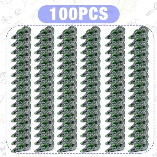Yexiya 100 Pcs Correction Tapes Original Correction Wide Eraser Applicator Easy to Use Applicator Translucent Tapes Shows for Office Note Journal Scrapbooking, 0.2 Inch x 39.4 Feet