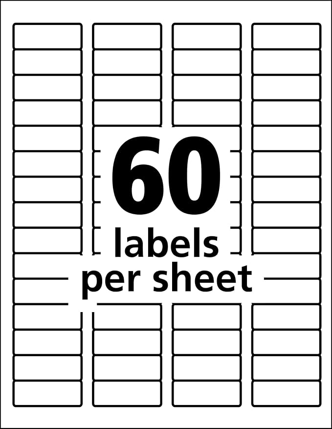 Avery Durable White Cover Up ID Labels for Laser Printers, 0.67 x 1.75, Pack of 3000 (61533)