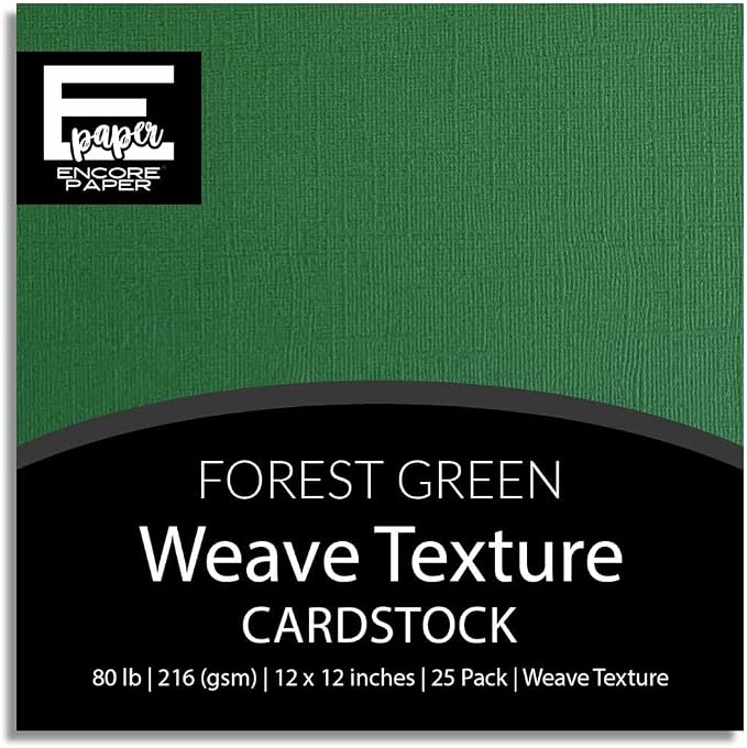 Forest Green—12x12 Textured Cardstock | 80lb Textured Green Scrapbook Paper | Premium Cardstock for Cricut Cutting | 25 Sheets