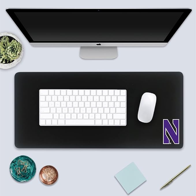 Northwestern University Classic Cloth Desk Mat, Durable Office Supplies, Non-Slip Base, Responsive Desk Pad with Smooth Cloth Surface, Black