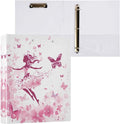Butterfly Floral Fairy 1.5 Inch 3 Round Ring Binders with Pocket Clip, Holds 200 Sheets Documents for Office Classroom Student Organization Hard d Ring Binders with Printed
